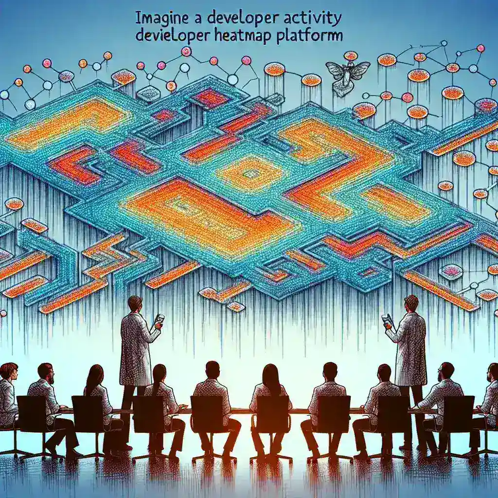 "Developer activity heatmap showcasing code productivity and team performance metrics, illustrating real-time contributions and collaboration patterns across software projects."